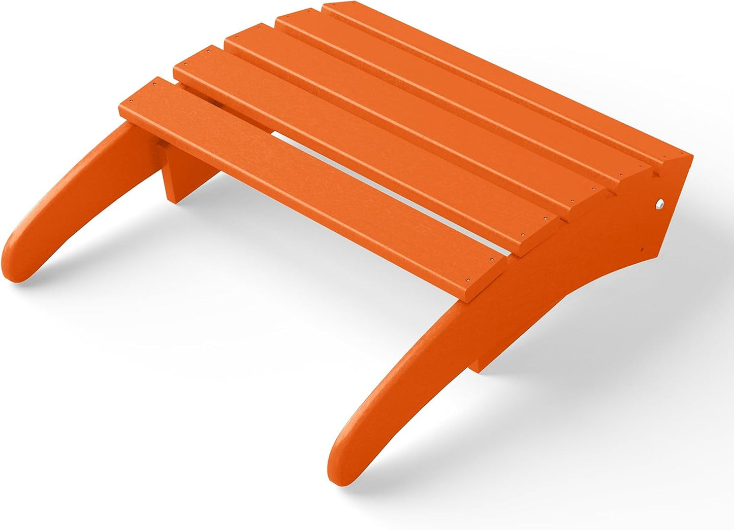WestinTrends Outdoor Ottoman, Patio Adirondack Ottoman Foot Rest, All Weather Poly Lumber Folding Foot Stool for Adirondack Chair, Widely Used for Outside Porch Pool Lawn Backyard, Orange