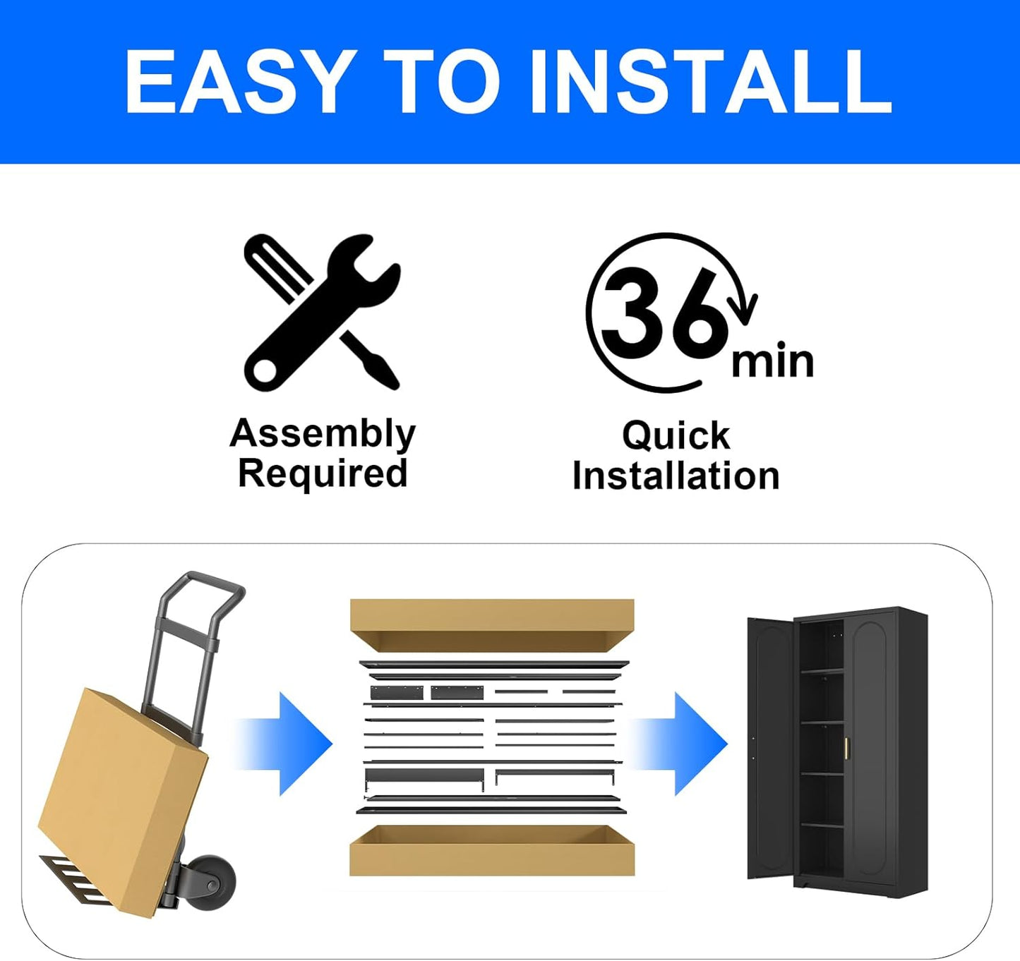 71" Tall Kitchen Pantry Cabinet, Pantry Storage Cabinet with Doors and Shelves, Metal Food Pantry Cabinets with Handles, Black Freestanding Cupboard for Living&Dining Room-Assemble Required