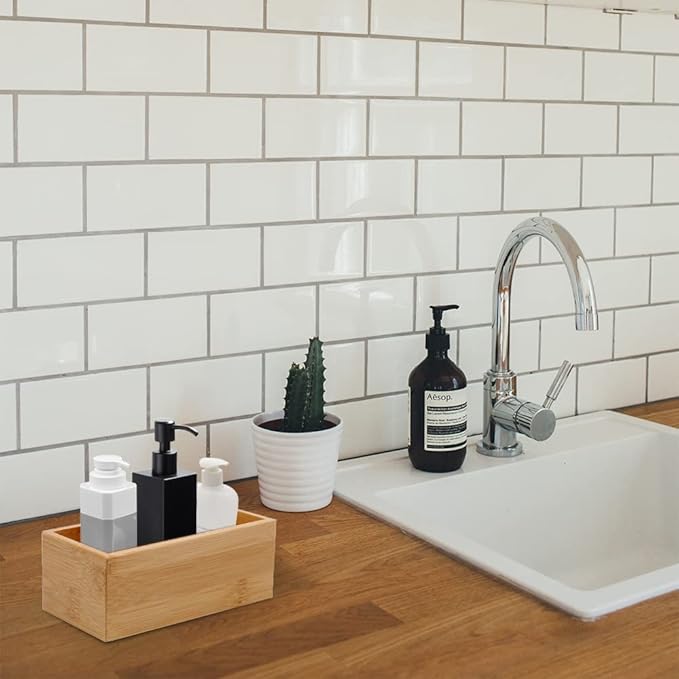 Bamboo Drawer Organizer - Kitchen Utensil Organizer Silverware Tray Cutlery Holder，Office Desk Supplies and Accessories (15X5.9X2.6 inch)