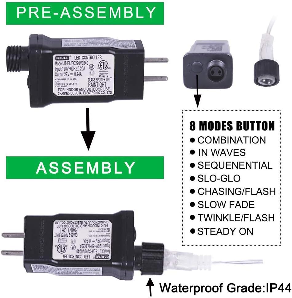 HEYFUNi Fiee Curtain Lights,304L 9.8ftX9.8ft 30V 8Modes Safety Window Lights with Memory for Home Wedding Christmas Party Patio Lawn Garden Bedroom Outdoor Indoor Wall Decorations (304LED, Green)