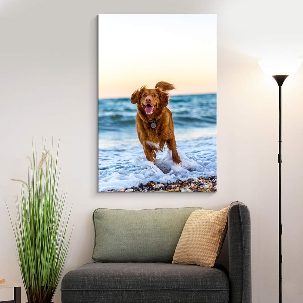 NWT Custom Canvas Prints with Your Photos for Pet/Animal, Personalized Canvas Pictures for Wall to Print Framed 24x16 inches