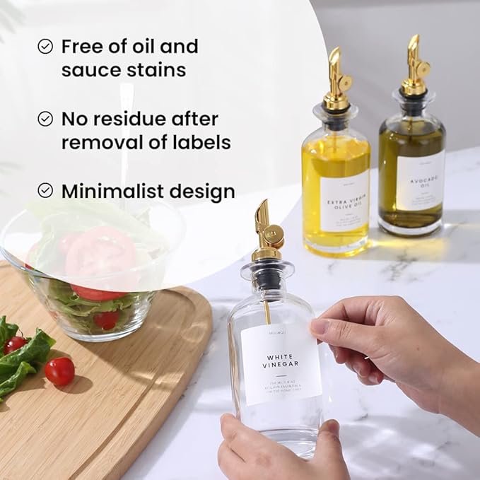 Molimoli - Premium Olive Oil Dispenser Bottles for Kitchen with Pourer - Oil and Vinegar Dispenser Set, Glass Dispenser for Kitchen, Dispenser Bottle of 350ml - Set of 2