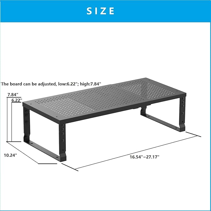 Expandable,Adjustable & Stackable Spice Rack, Cabinet Kitchen Countertop Shelf Organizer,Metal Pantry Storage Shelves - Space-Saving Storage Solution(1Pack/Black/Large)