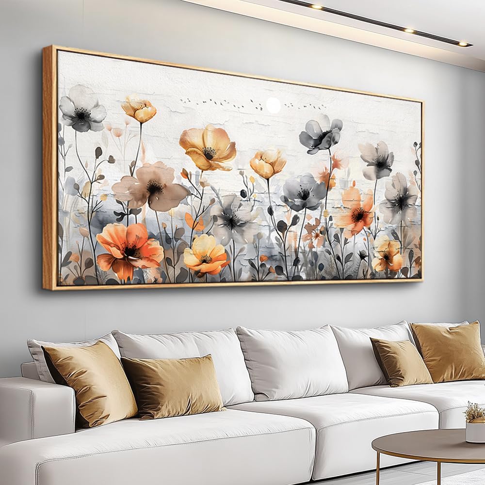 ZUITINGHUA Wood Framed Canvas Wall Art For Living Room Wall Decor For Bedroom Office Wall Decorations Flowers Landscape Paintings Farmhouse Pictures Artwork Room Aesthetic Home Decor 20x40 In