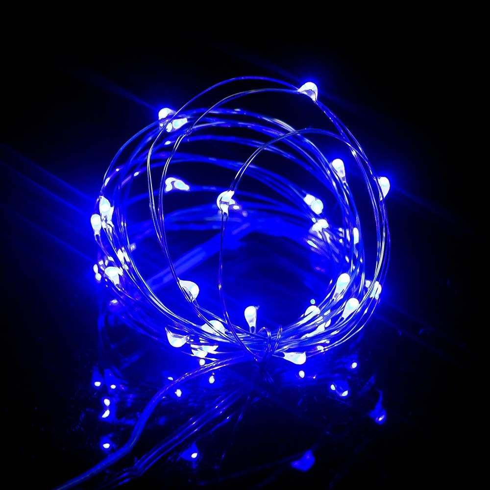 XINKAITE Led String Lights Waterproof 32.8ft led Fairy Lights Battery Operated for Christmas Tree,Wedding, Home, Garden, Party, Christmas Decoration, Blue