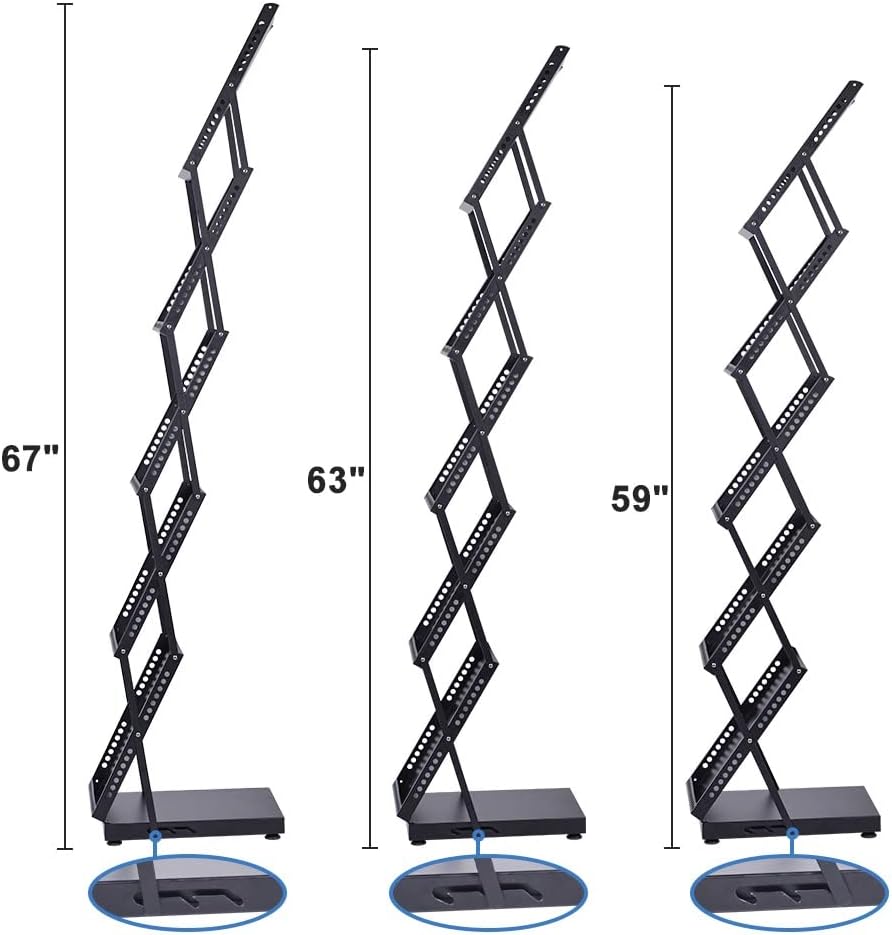 brochure display stand&Foldable Magazine Rack with 5 Pockets for Exhibition and Trade Show (67'X9.5'X14.5')
