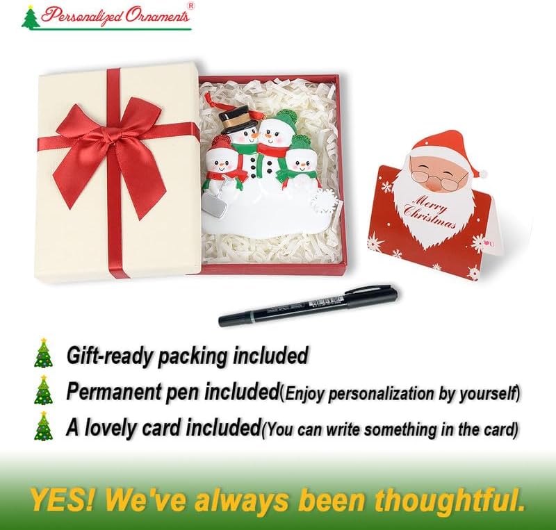 Personalized Bear Family Christmas Ornament 2024, Family of 7 Bear with Gift Box Ornaments for Christmas Tree, Personalized Bear Christmas Ornament, Unique Handmade Teddy Bear Christmas Ornament