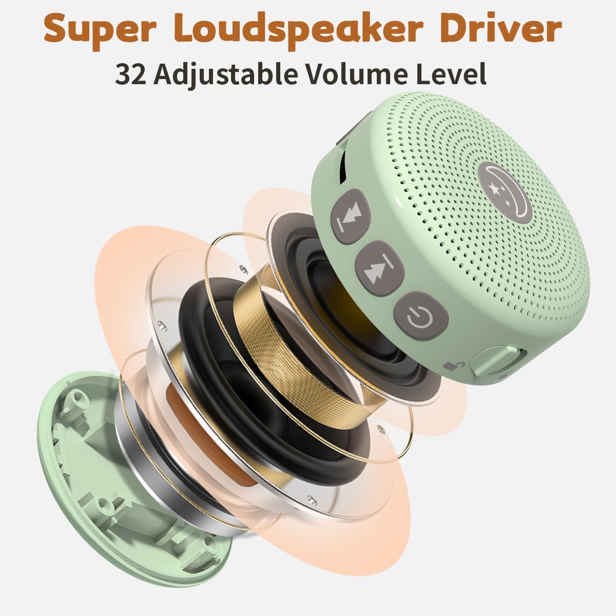 Sound Machine Mini Portable Baby White Noise Machine with 30 Soothing Sounds for Kids Adults Auto-Off Timer 32 Volume Levels Rechargeable Brown Noise Sleep Machine for Home Office Privacy and Travel