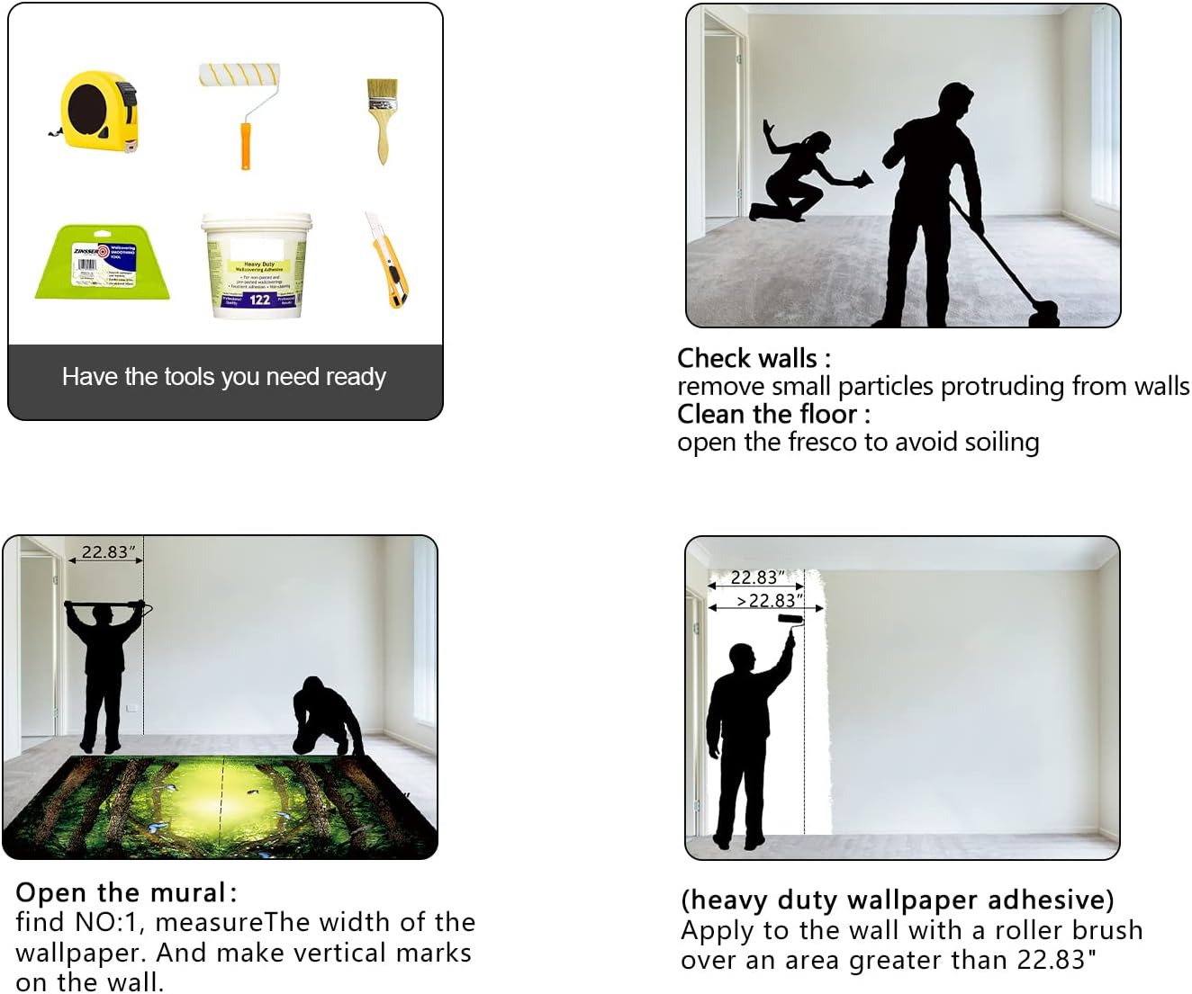 Classy Dream Butterfly Forest Tree Wallpaper for Bedroom Jungle Woodland Wall Mural Living Room Large Woods Adhesive Fabric decorr - 183"x120"（Not Peel and Stick）