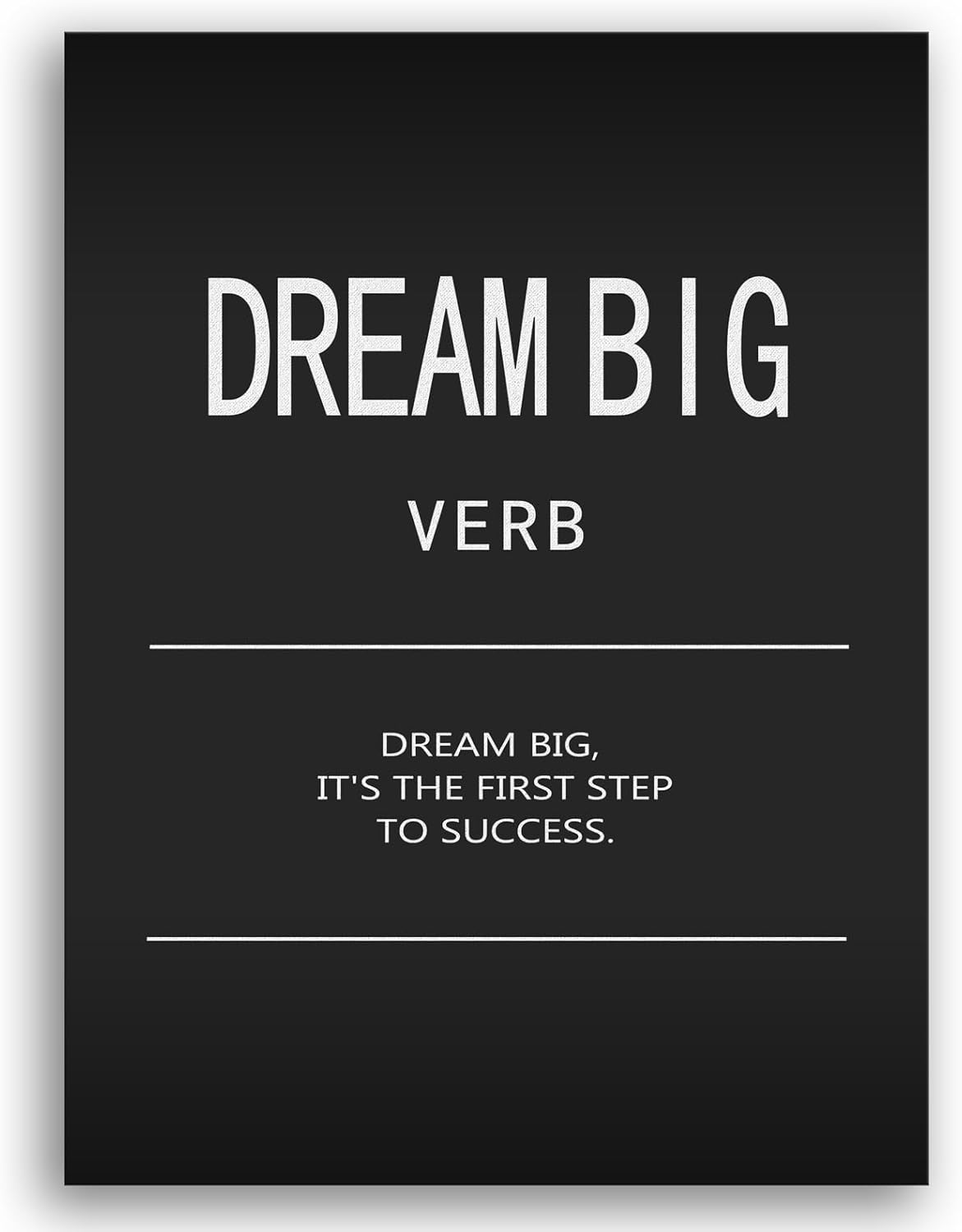 Inspirational Canvas Wall Art Dream Big Verb Motivational Posters Painting Quotes Office Wall Decor Positive Affirmations Pictures Wall Decor Classroom Living Room Decor Framed Artwork[18" W x 24" H]