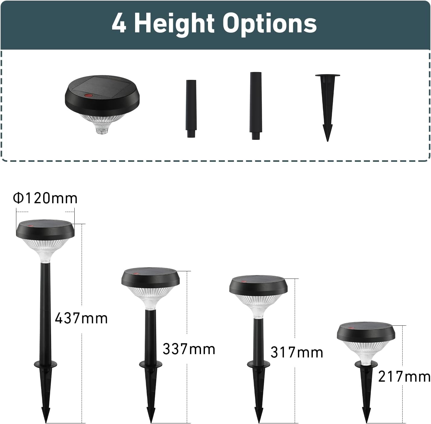 Linkind Solar Pathway Lights 4 Pack, Solar Lights Outdoor, Warm White Path Waterproof for Walkway Yard Landscape Garden
