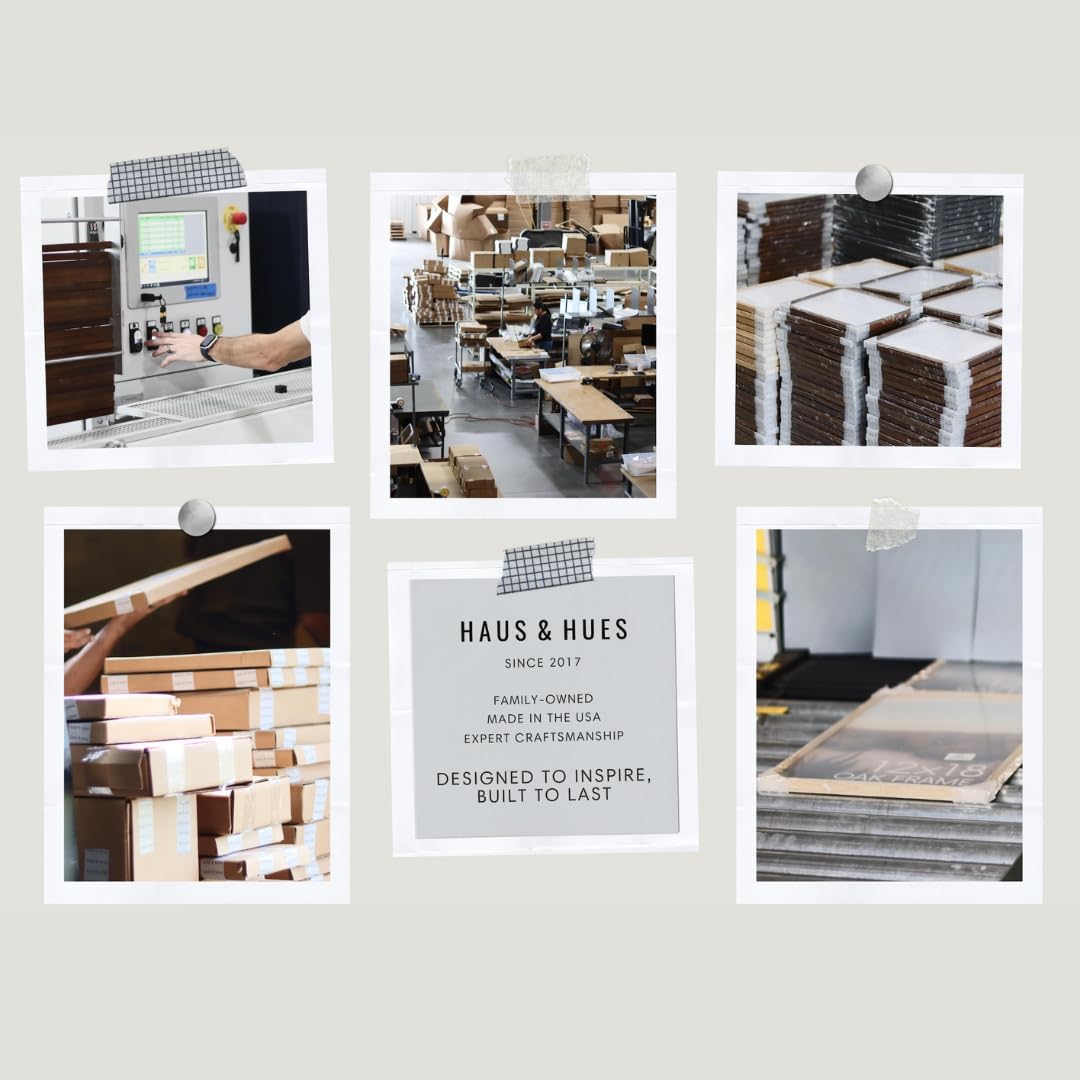 HAUS AND HUES Beige Wood Oak 16x20 Picture Frame, Set of 3 - Modern Wood Wall Art Display - Lightweight 16x20 Frame Set of 3 for Art Prints, Photos, Posters - Ready-to-Hang Vertically & Horizontally