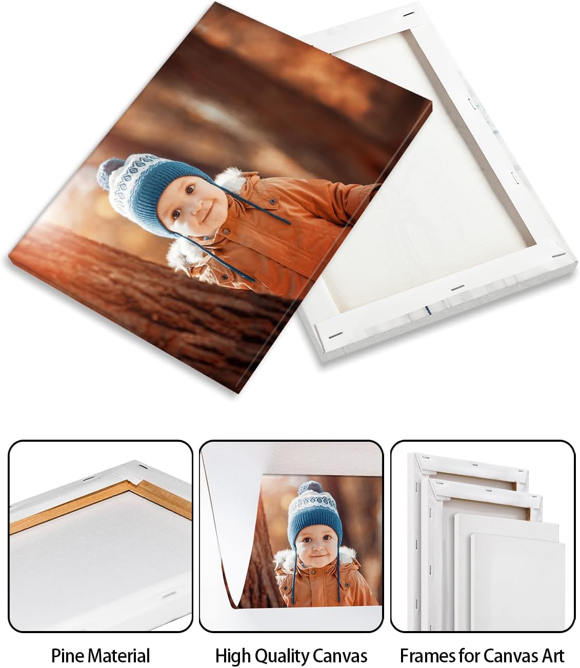 AbcCustomize Custom Canvas Wall Art with Your Photos, Perfect for Living Room, Bedroom, Farmhouse Decor, Personalized Gifts