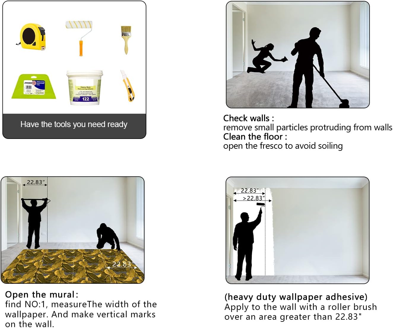 Vintage Gold Banana Leaf Bathroom wallpeper Living Room Bedroom Tropical Plant Wall Mural - 91"x65" (Not Peel and Stick)