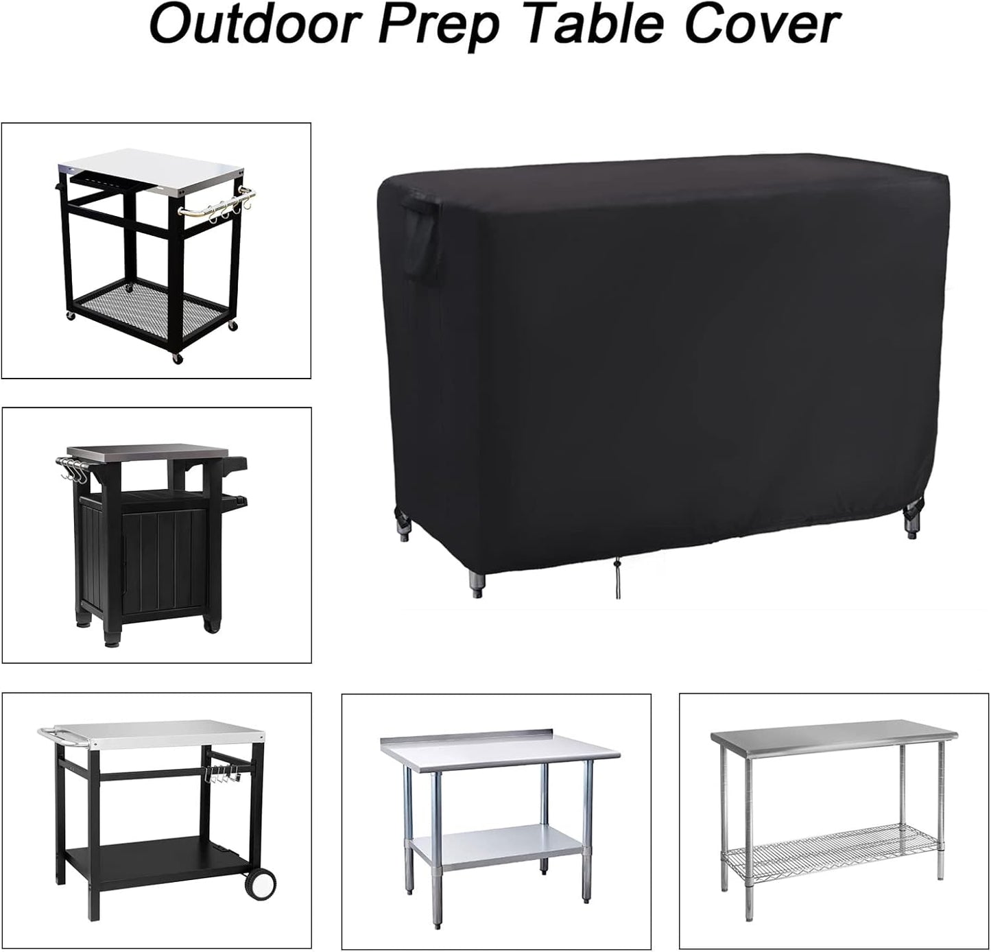 Kingling Outdoor Prep Table Cover, Waterproof Patio Table Cover Stainless Steel Table Cover Protection for Patio Prep/Work Table - 38''L x 26''W x 39''H