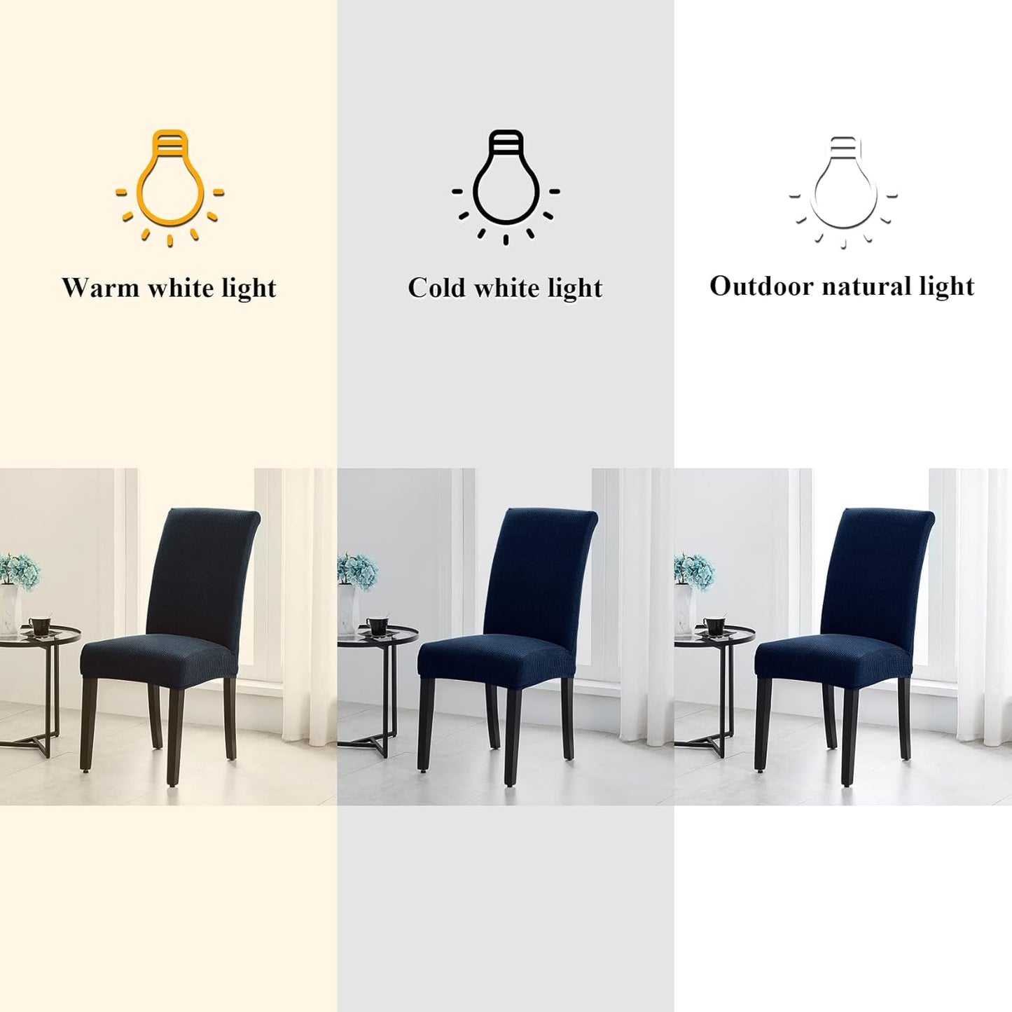 Joccun Chair Covers for Dining Room Set of 2,Dining Chair Slipcovers Stretch Dining Room Chair Covers Seat Protector,Washable Parsons Chair Cover for Home,Hotel,Banquet(Navy,2 Pack)