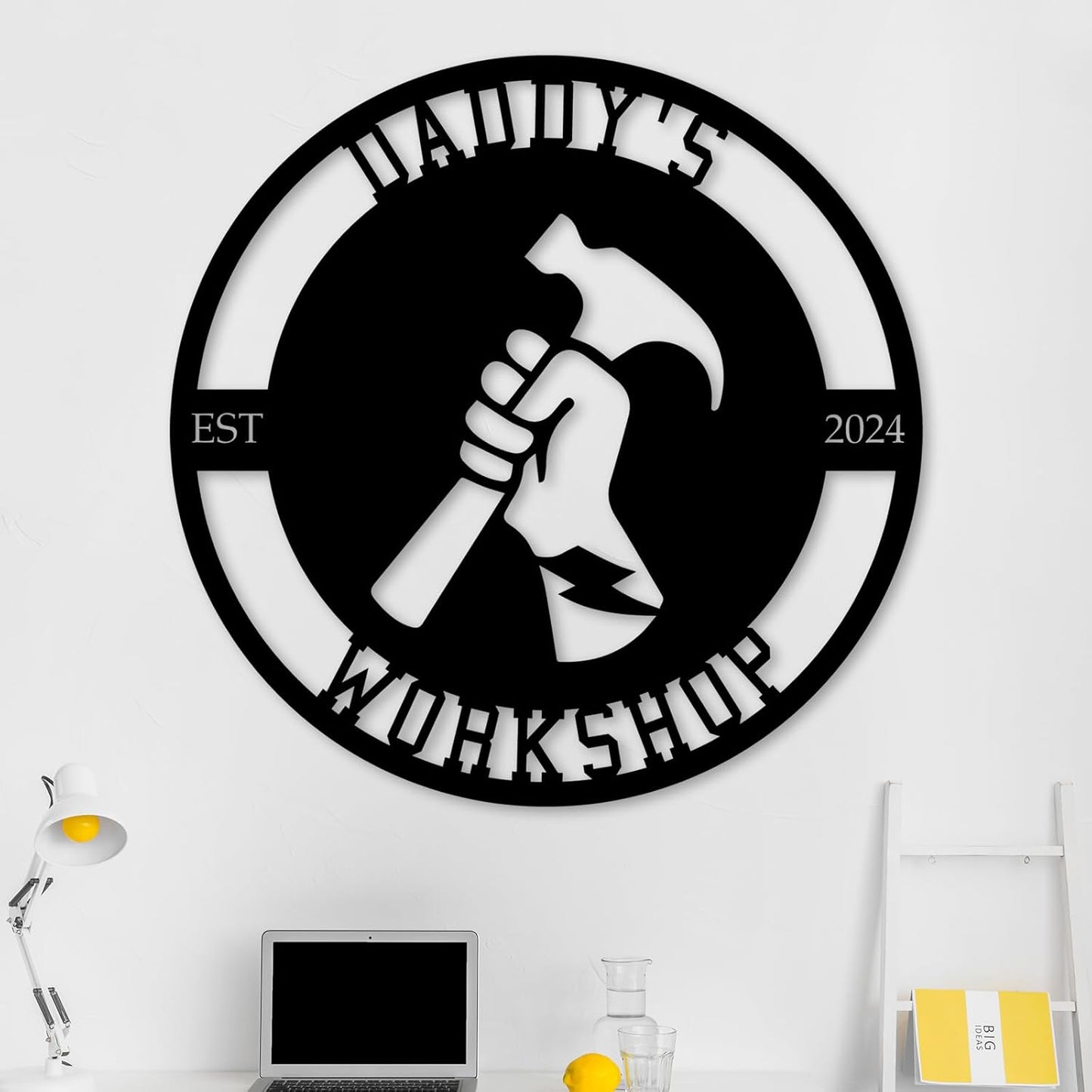 Personalized Metal Signs | Custom Plaque Wall Art | Worshop Metal Sign | Custom Sign Outdoor Metal | Custom Work Shop Metal Sign | Shop Signs | Personalized Father Gifts | Family Name Sign