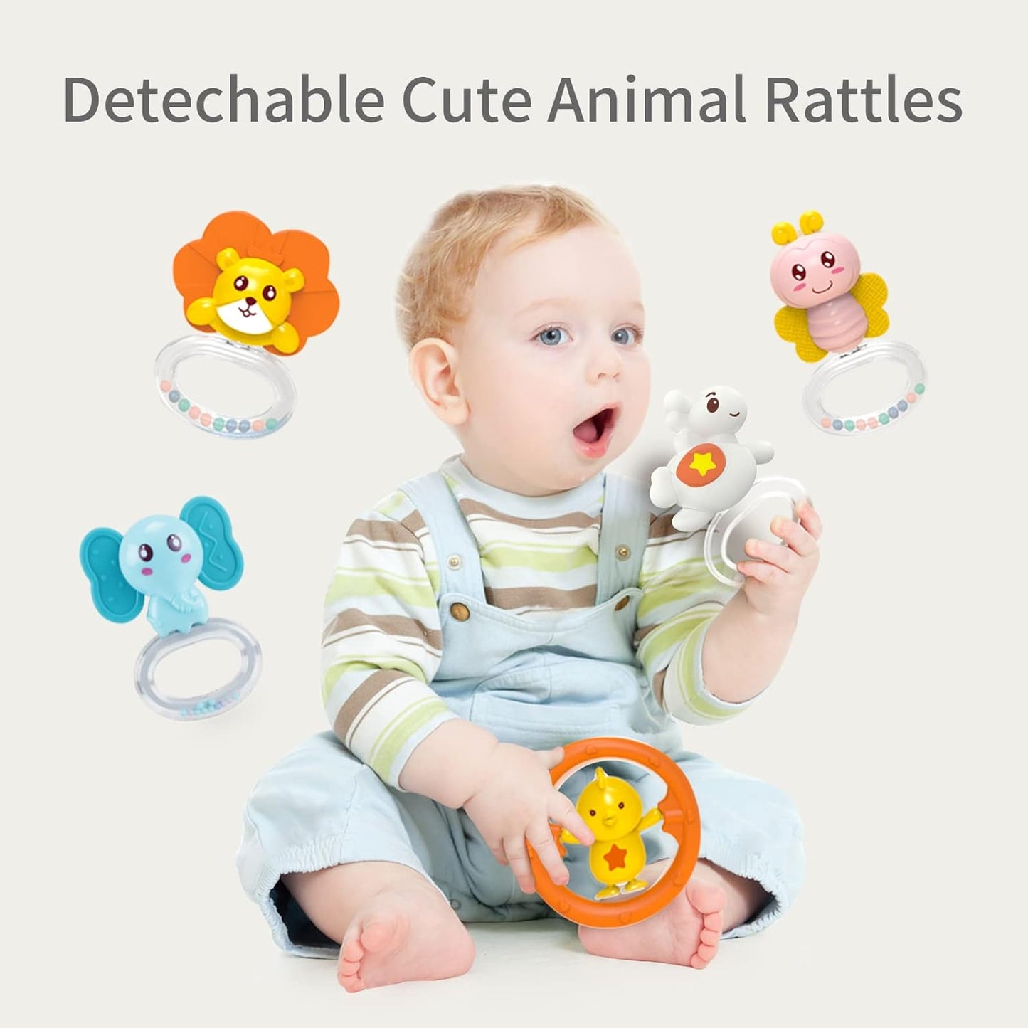 Eners Baby Crib Mobile with Music and Lights, Mobile for Crib with Remote Control, Rotation, Moon and Star Projection, Baby Crib Toys for Boys Girls (Pink)