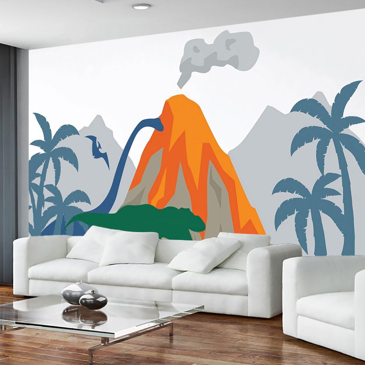 Misty Forest Mountains Nature Wallpaper for Interior Wall Decoration, Bathroom, Living Room, Bedroom Background Wall murals（Not Peel and Stick）