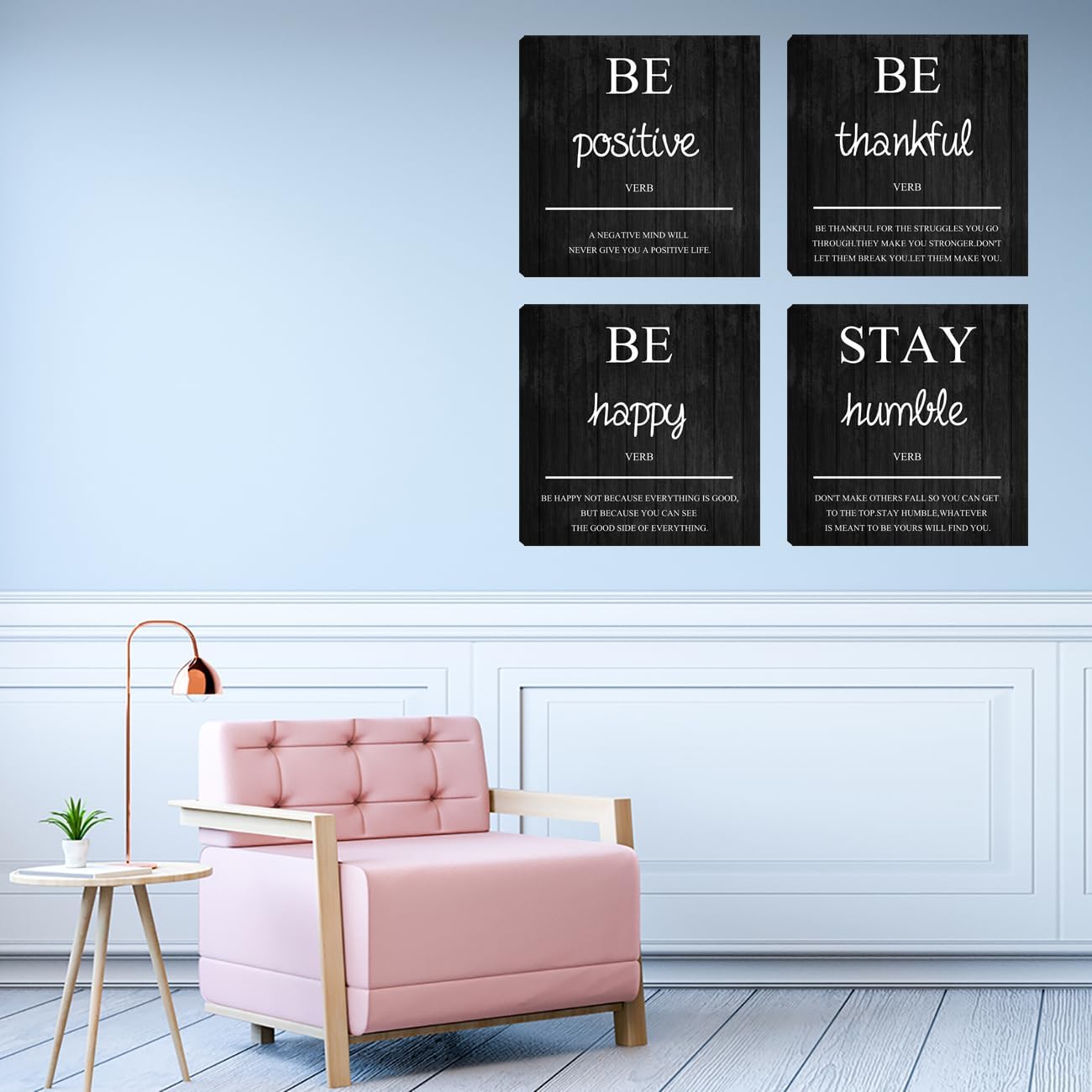 Motivational Office Wall Art Decor Inspirational Framed Canvas Wall Art Poster Prints Inspirational Quotes Office Wall Art for Living Room Bedroom Home Office Wall Decoration 12”X12”X4