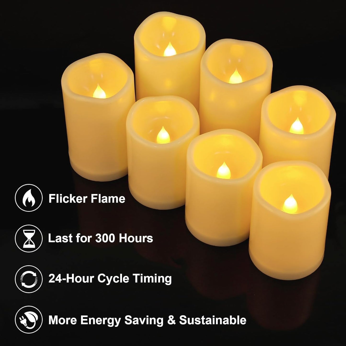Aignis 14pcs Flameless LED Candles Battery Operated with Remote Timer, Outdoor Indoor Waterproof, Warm Glow for Cozy & Romantic Home/Wedding/Holiday Décor (D 3'' x H 4''/5''/6'')
