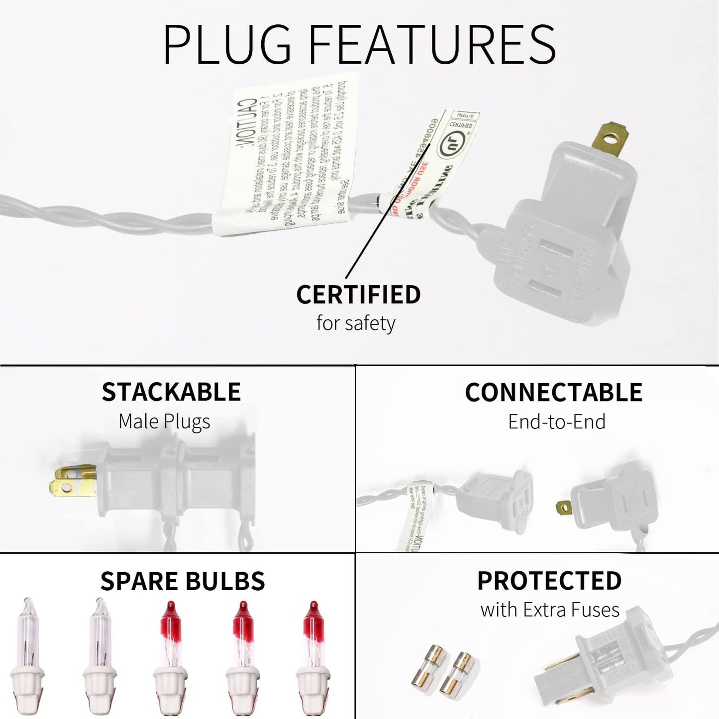 150LIGHTS WARM WHITE Extra-Bright With End Connectors Christmas Decorative Lights 9.72m UL Certified Mini String Light Set Waterproof for Home Garden Holiday Christmas Tree Party Patio Wedding