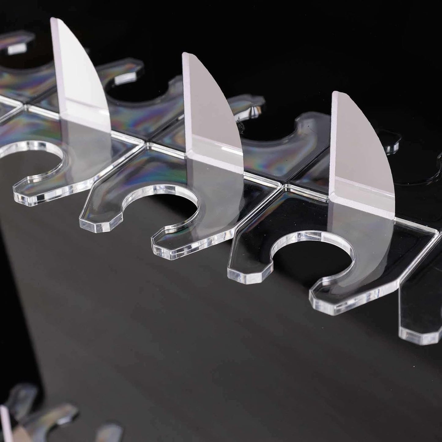 Tableclothsfactory Black Mirror Finish 2-Tier Wine Glass Stemware Rack, 18 Champagne Flute Holder Foam Board Stand - 25"