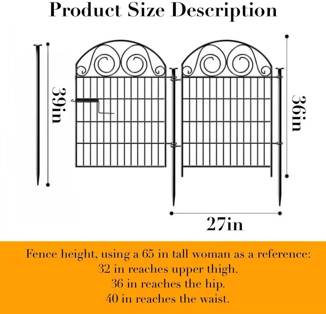 Garden Fencing 36 Inch High, 2 Panels Total 4.4 Ft(L) Dog Fences Outdoor for Yard, Dog Digging Fencing, Reusable Defense Fence for Yard│Patented