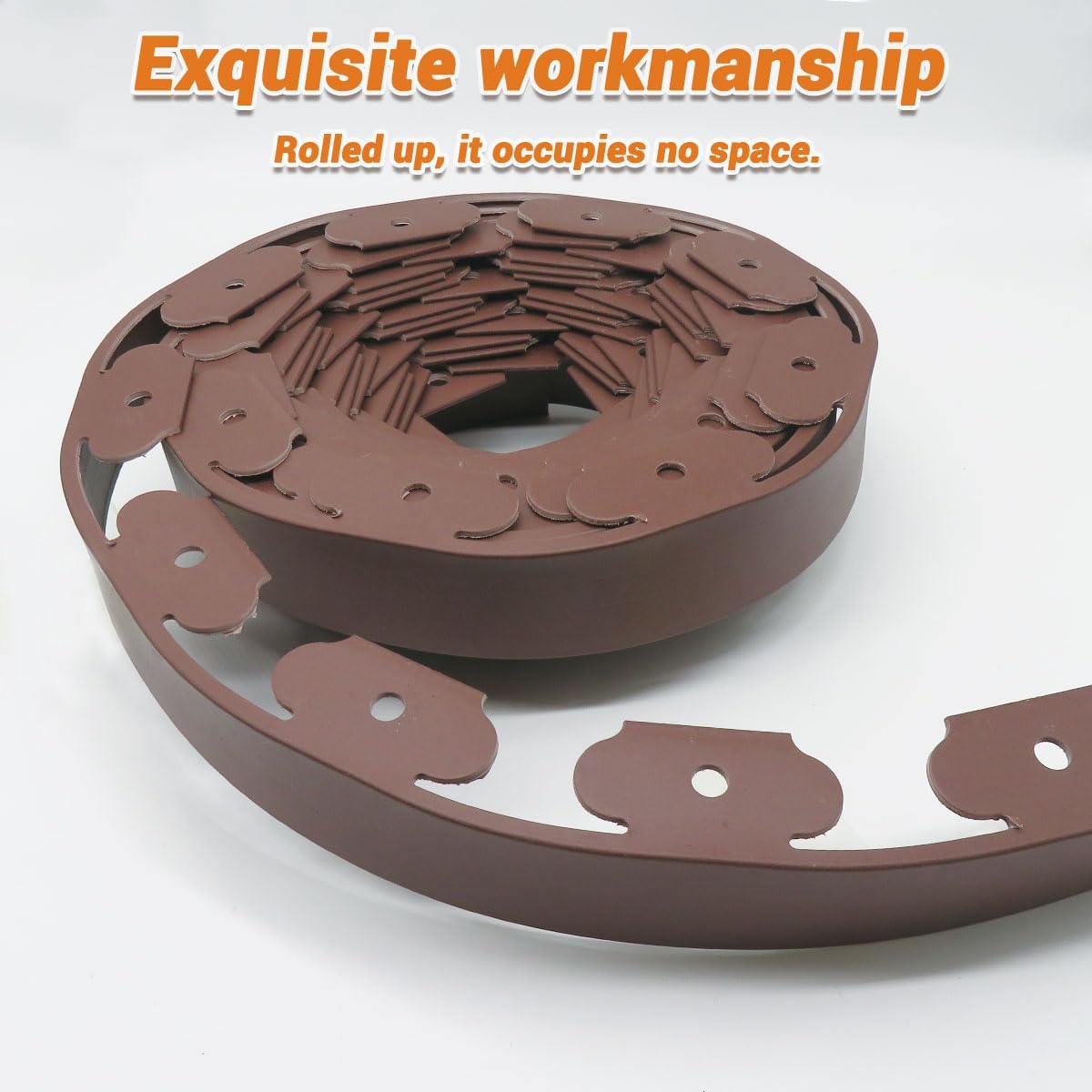 Landscape Edging Border, Plastic Edging for Landscaping, Garden Edging Border,Lawn Edging,Garden Borders,Flower Bed Edging no dig,Rubberific Landscape Edging, (Plastic Stakes, Brown-66Feet)