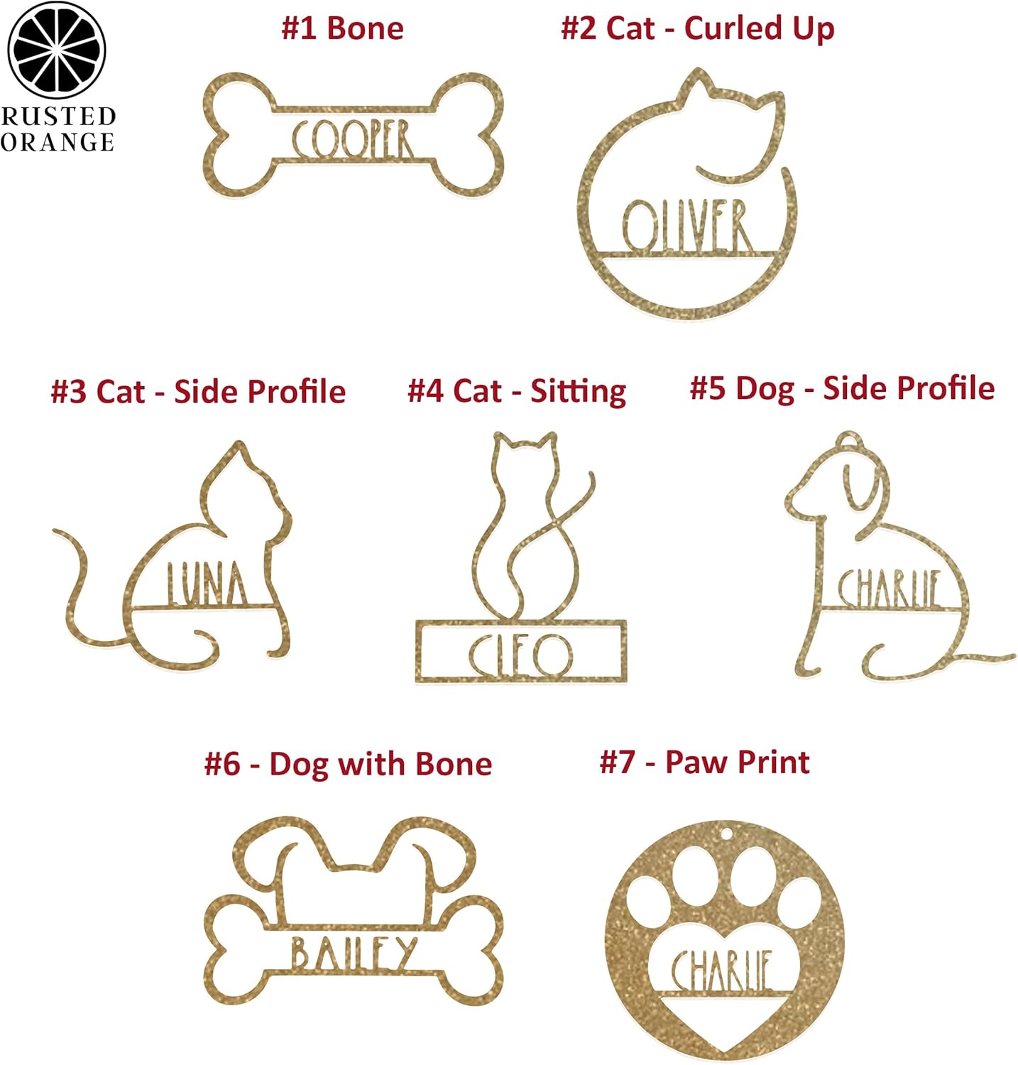 Man's Best Friend Personalized Pet Ornaments (2 Pack; 6 Inch) - Custom Name and Personalized Dog and Paw Design Christmas Ornaments for Christmas Tree