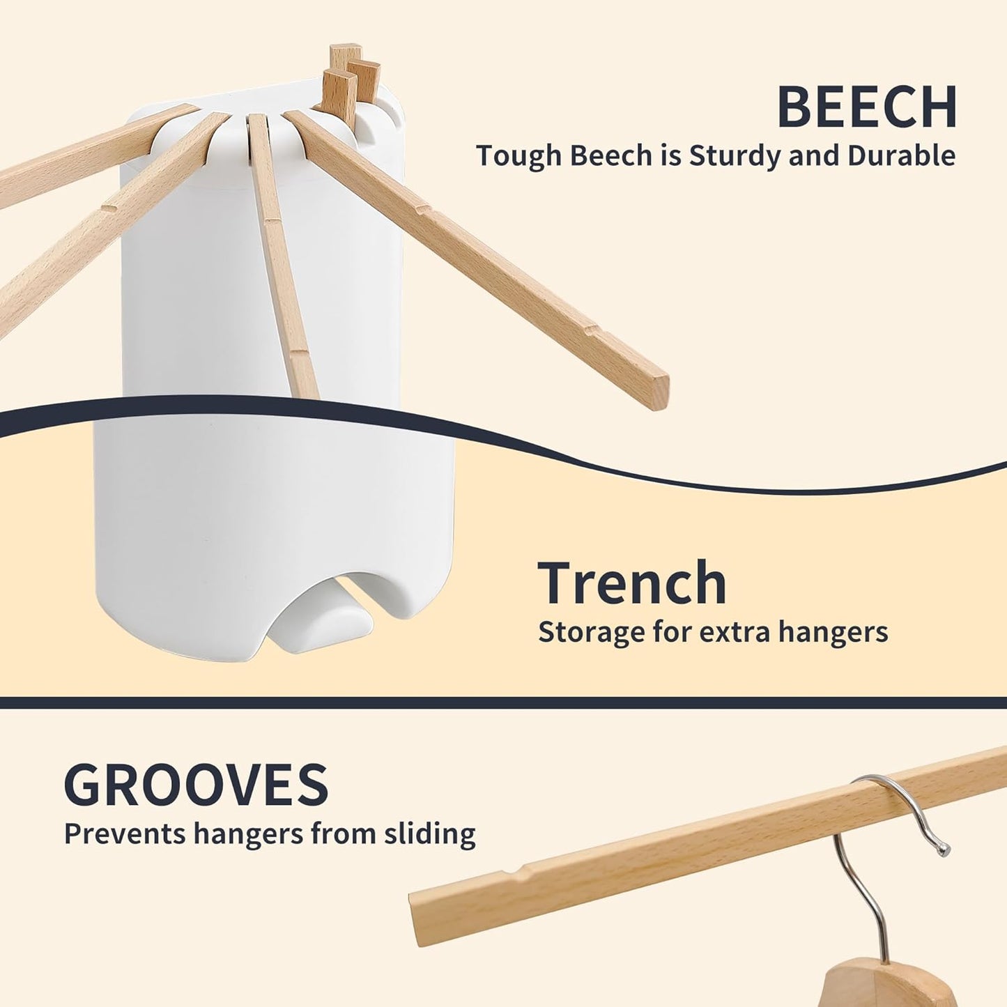 Wall Mounted Clothes Drying Rack Tripod,Foldable Drying Rack,Wall Mounted Drying Rack Clothing,Over The Door Drying Rack for Laundry Bedroom Household Wooden