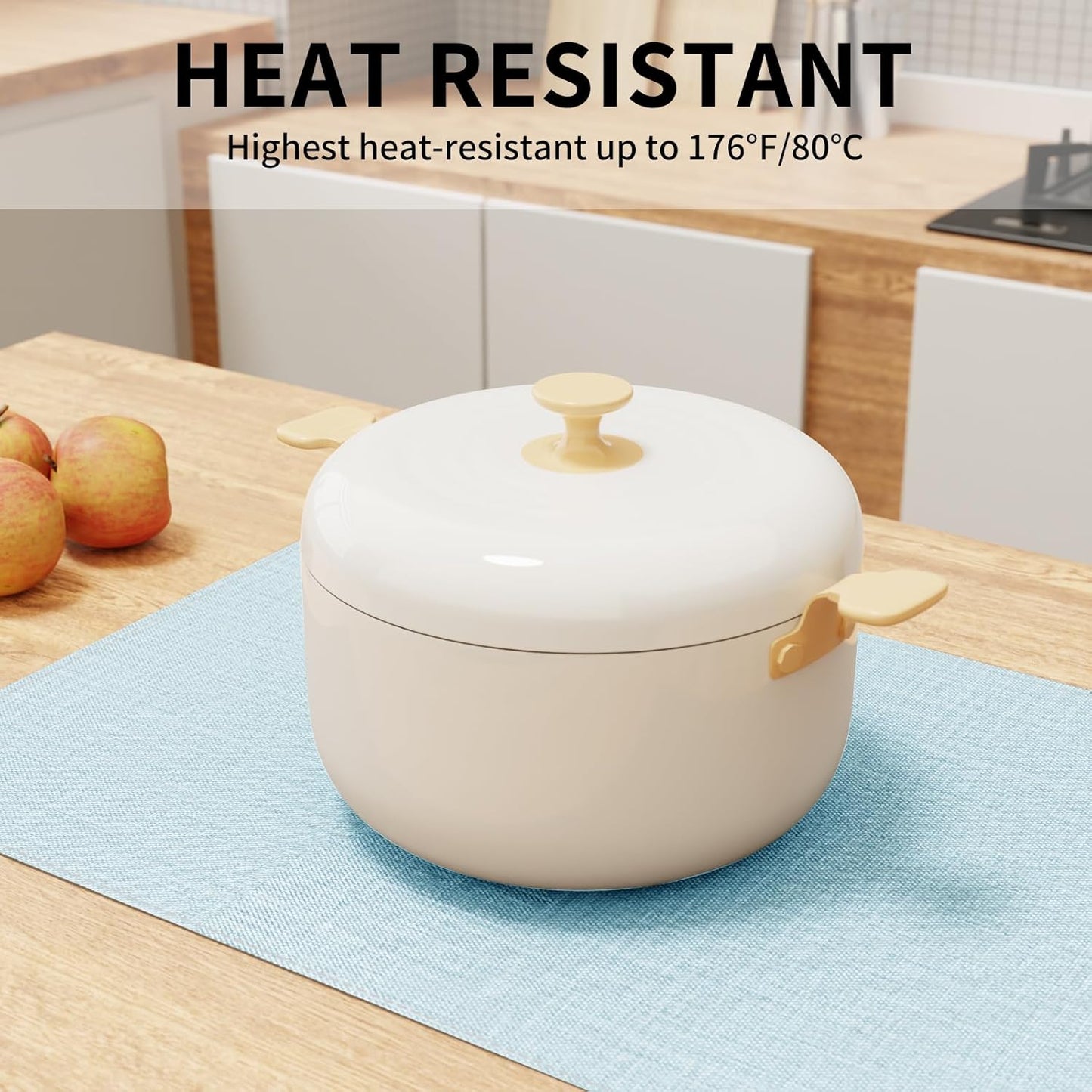 Cloth Placemats, Set of 6 Heat-Resistant Cotton Linen Blend Double Layered Machine Washable Place Mats, Wrinkle Free Thick Fabric Dining Table Mats for Indoors & Outdoors (Sky Blue, 6)