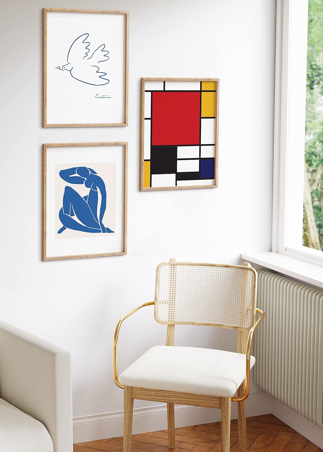 HAUS AND HUES Beige Wood Oak 16x20 Picture Frame, Set of 3 - Modern Wood Wall Art Display - Lightweight 16x20 Frame Set of 3 for Art Prints, Photos, Posters - Ready-to-Hang Vertically & Horizontally