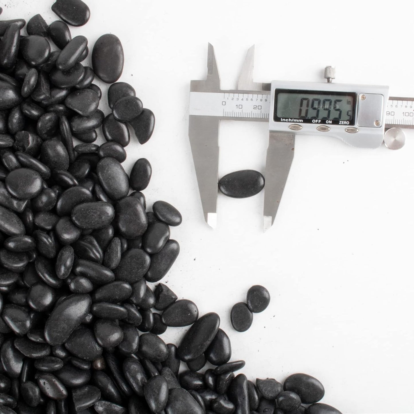 CJGQ Black Pebbles for Plants 7lb Bulk Bag Aquarium Gravel 0.5"- 1" Decorative Polished Fish Tank Stone River Rocks