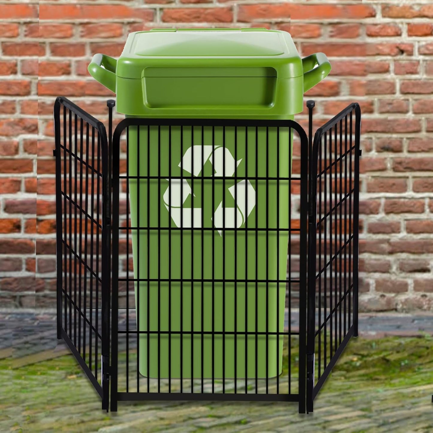 Garden Fencing 36 Inch High, 4 Panels Total 8.9 Ft(L) Dog Fence Outdoor for Yard, 4 One-Sided Plate, No Door, Anti Dig Fence Barrier, Dog Pen, Rabbit Fences, Garden Fences and Borders