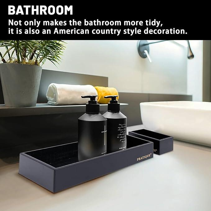 Bamboo Drawer Organizer - Kitchen Utensil Organizer Silverware Tray Cutlery Holder，Office Desk Supplies and Accessories,8.9 * 3 * 2.6inch,Black