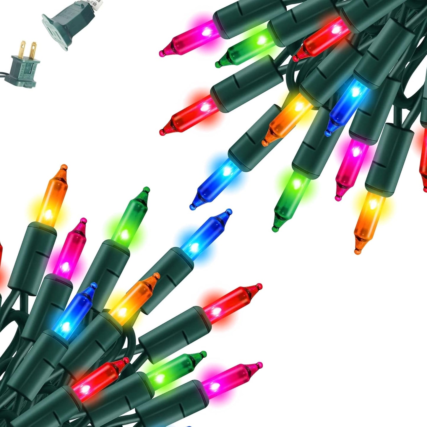 Dazzle Bright Christmas Lights, 40FT 200 Count Incandescent Waterproof Mini String Lights Plug in, Connectable Christmas Decorations for Outdoor Home Party Garden Yard