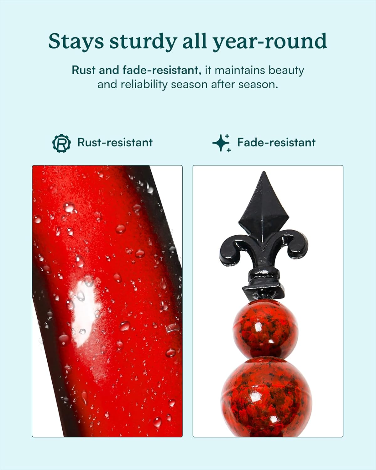 Yard Garden Wind Spinners - 91" Height Extra Large Wind Spinners Outdoor Metal, Kinetic Wind Sculptures for Lawn Patio Garden Decor (Burgundy Lotus)