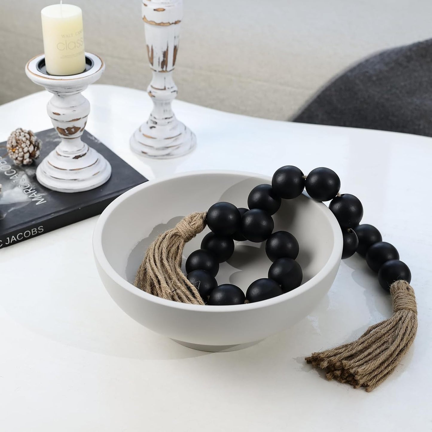 Concrete Fruit Bowl for Kitchen Counter - Modern Home Decor, Large Decorative Bowl for Fruits, Keys, and Candy, Durable and Stylish Design