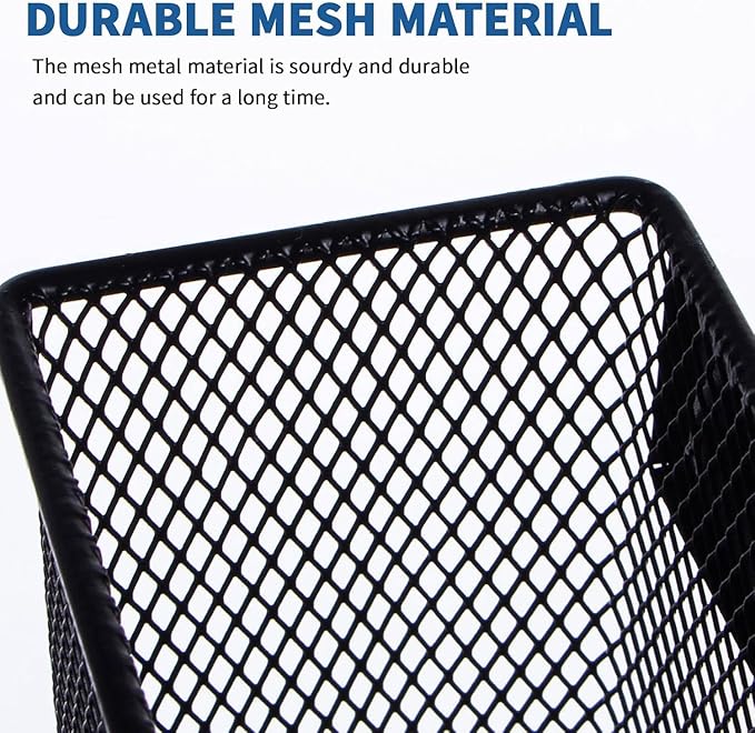 dedoot 4 Pack Magnetic Pen Holder, 3.45x2.3x2.6inch Magnetic Basket Locker Organizer Metal Mesh Pencil Memo Holder for Whiteboard, Fridge, Desk, Offices