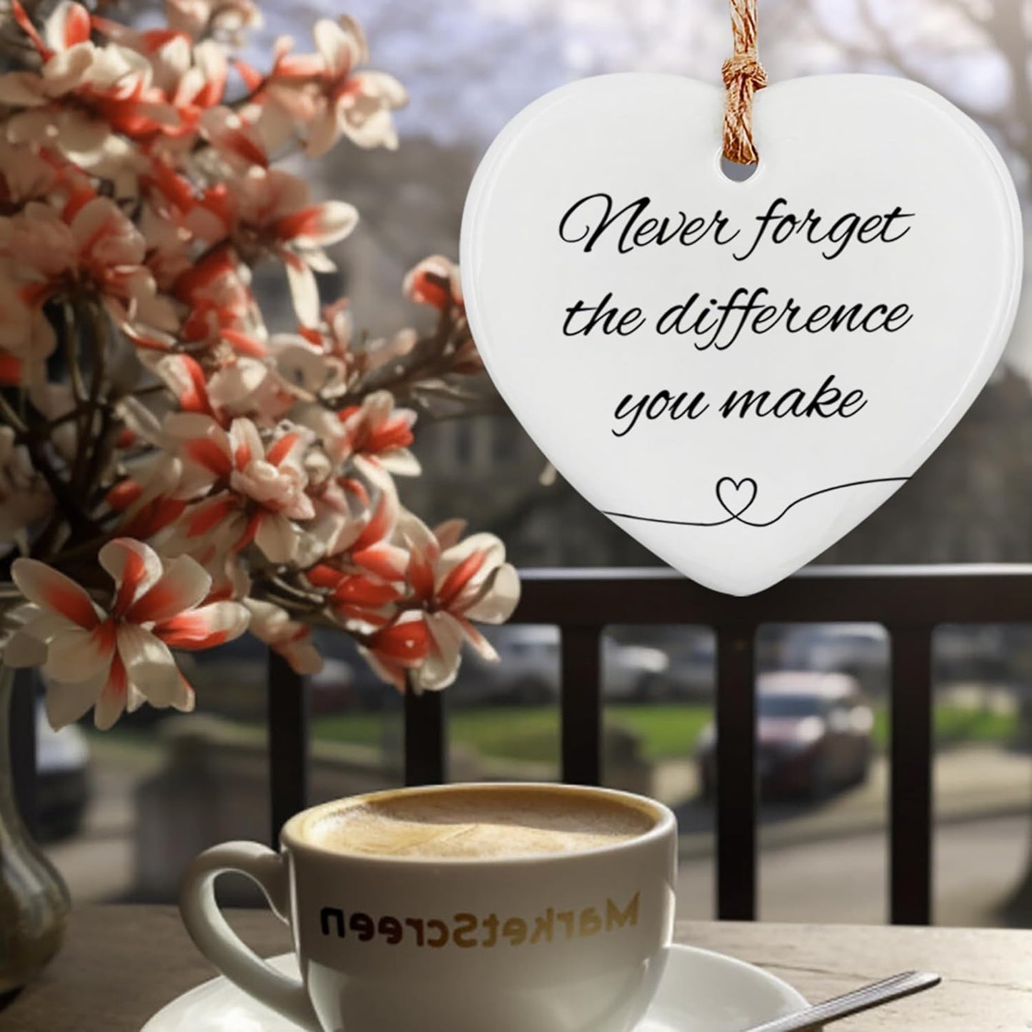 Thank You Gifts for Women Men - Never Forget The Difference You Make Ceramic Ornament Keepsake Appreciation, Retirement Gifts for Women Men, Farewell, Goodbye, Leaving Ideas for Coworker, Boss