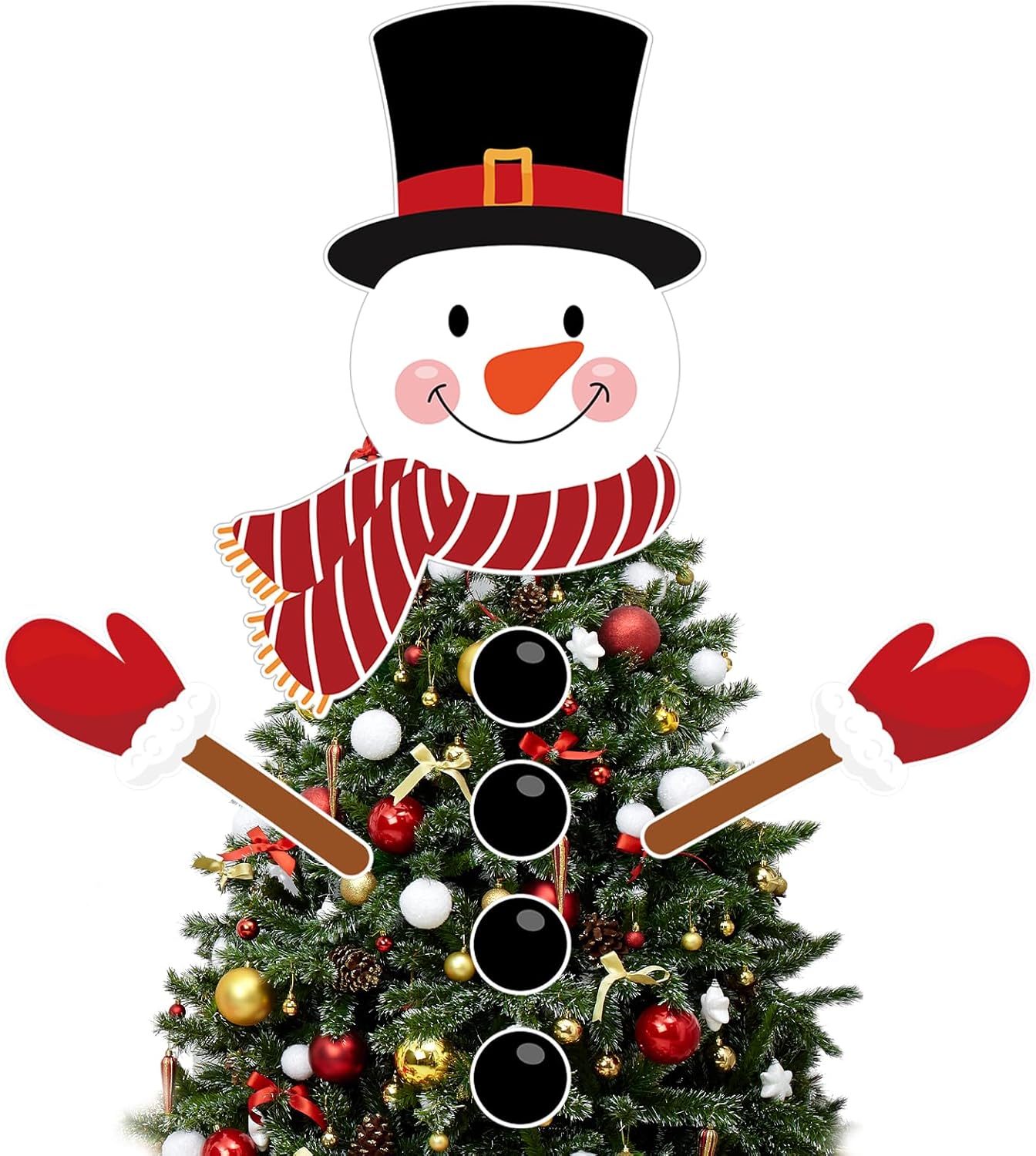 Snowman Christmas Decorations for Tree Snowman Christmas Tree Topper Head Arms Funny Xmas Ornament Decor for DIY Xmas Party Decorations Holidays Winter Indoor Home Gift