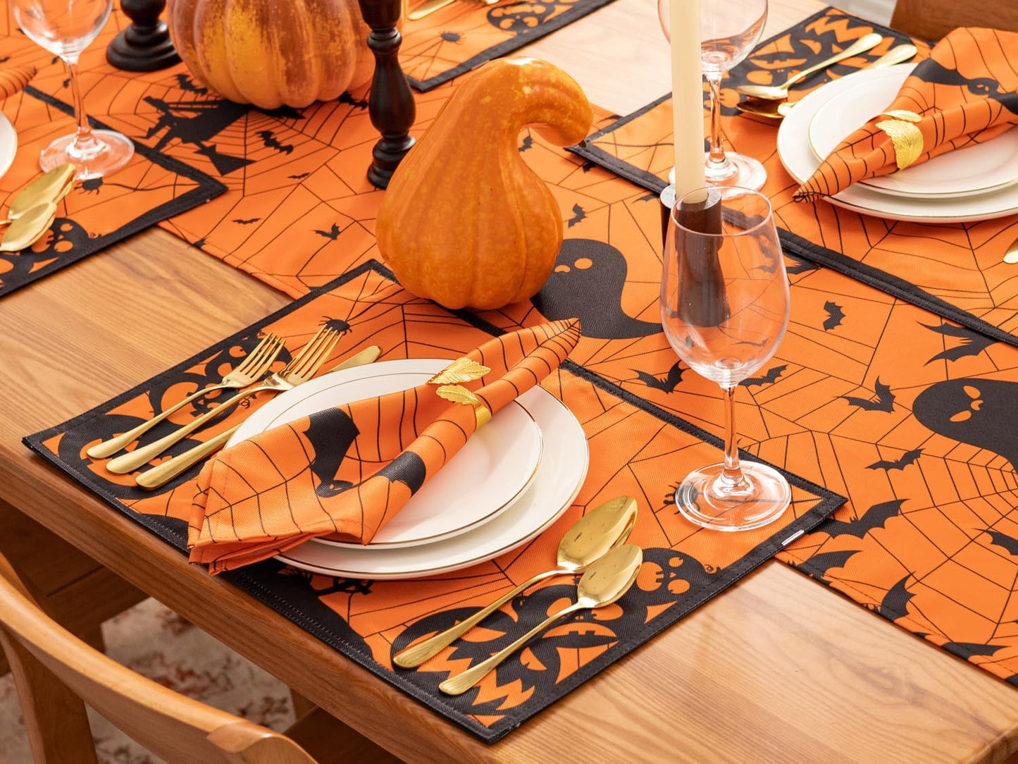 YiHomer Halloween Silhouettes Tabletop for Halloween Decorations, Dinner Parties and Scary Movie Nights, Horror Night, Table Runner, 14 x 108