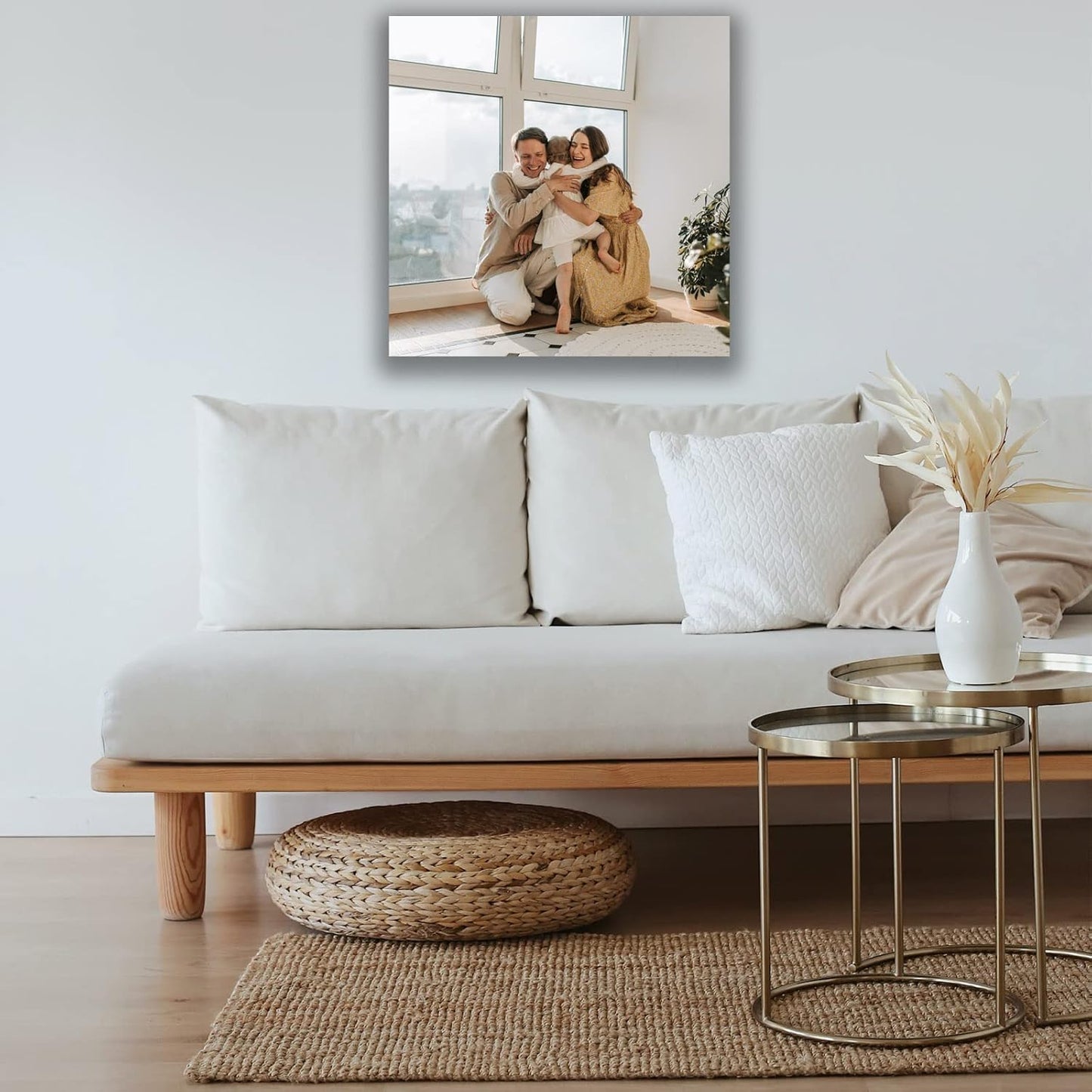 Custom Canvas Prints with Your Photos (18x18, Framed Canvas) Custom Framed Wall Art Personalized Canvas Pictures for Pet/Family Gifts for Mom/Men/Women