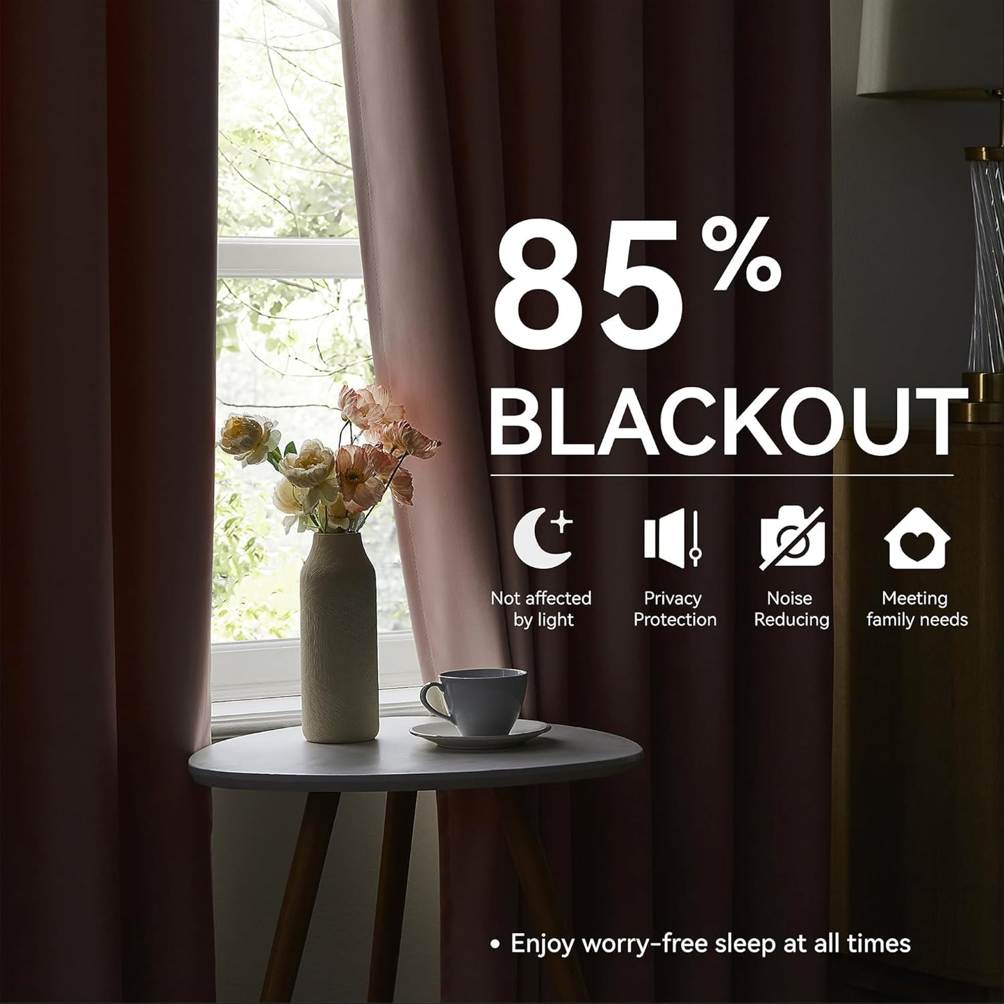 KangBang Elegant Pleated Curtains 120 Inches Long for Hall Windows, Room Darkening Window Treatment Privacy Draperies for Living Room, Aesthetic Modern Decor(Baby Pink,40”Wx120”L,2 Panels)