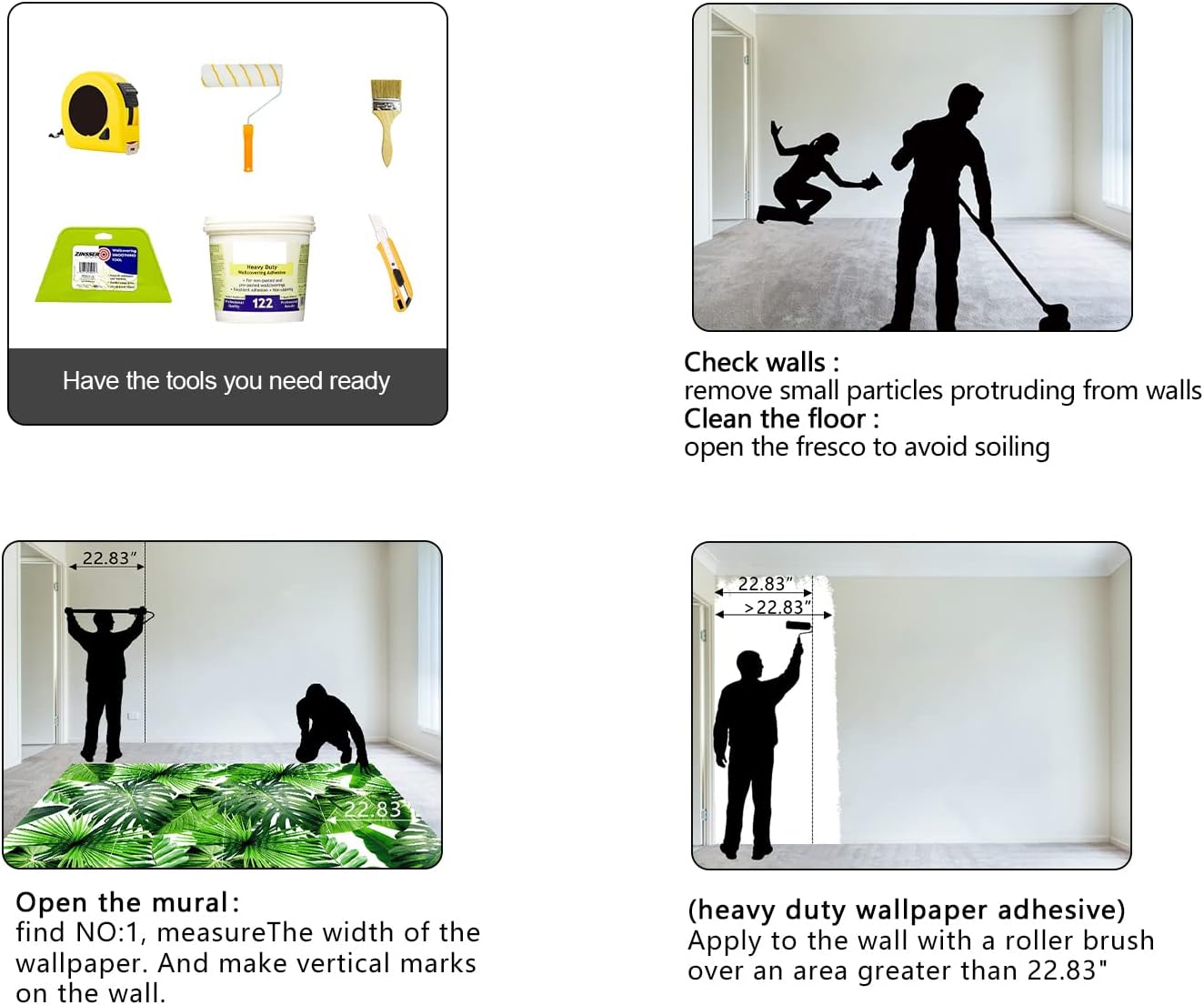 Tropical Green Botanical Leaf Wallpaper Bedroom Plant Mural Room Decor Living Room tv Background Large Wall Mural - 137"x96" (Not Peel and Stick)