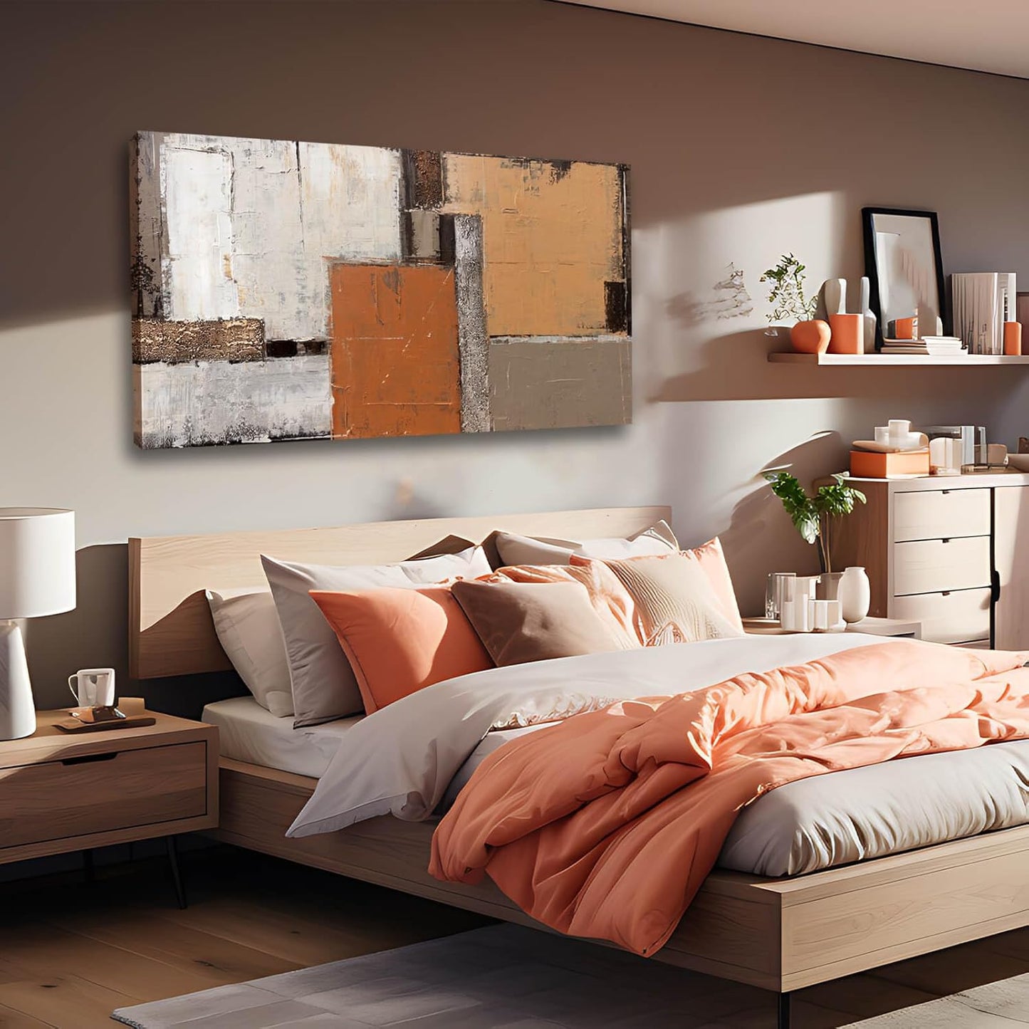 Colorful Wall Art Orange Wall Decor Abstract Wall Decorations for Living Room Graffiti Wall Posters Artwork 24"x48"