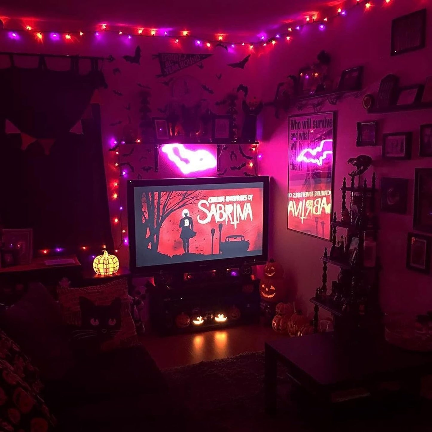 TW SHINE Purple and Orange Halloween Lights, 20FT 100 Count Incandescent Mini String Lights, Waterproof Halloween Decorations for Outdoor Indoor Patio Home Party Garden Yard Decor