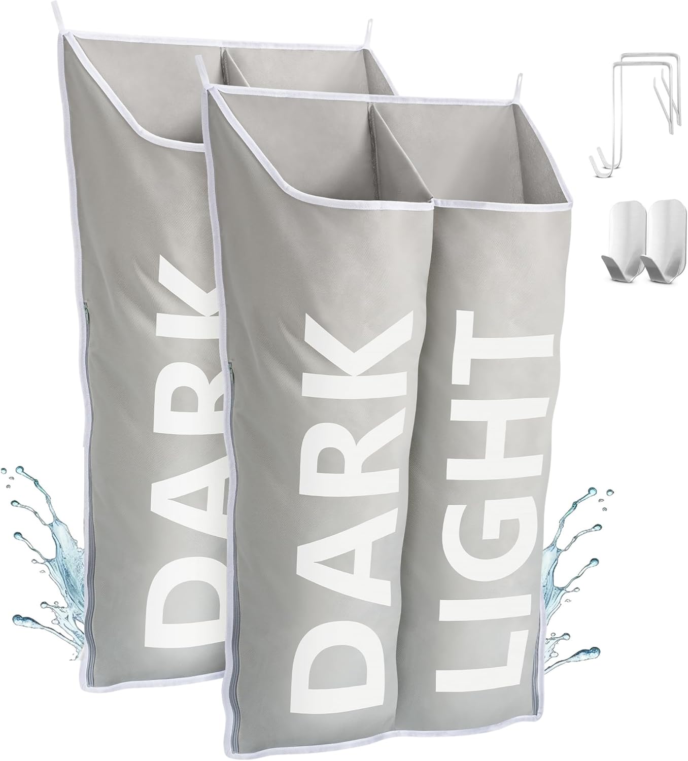 Hanging Laundry Hamper Bag XL 40x22", Space Saving over the Door Storage Bags, Behind the Door Hampers for Dirty Clothes & Wall Mounted Basket for Bathroom, Organizer for Small Room Spaces RV