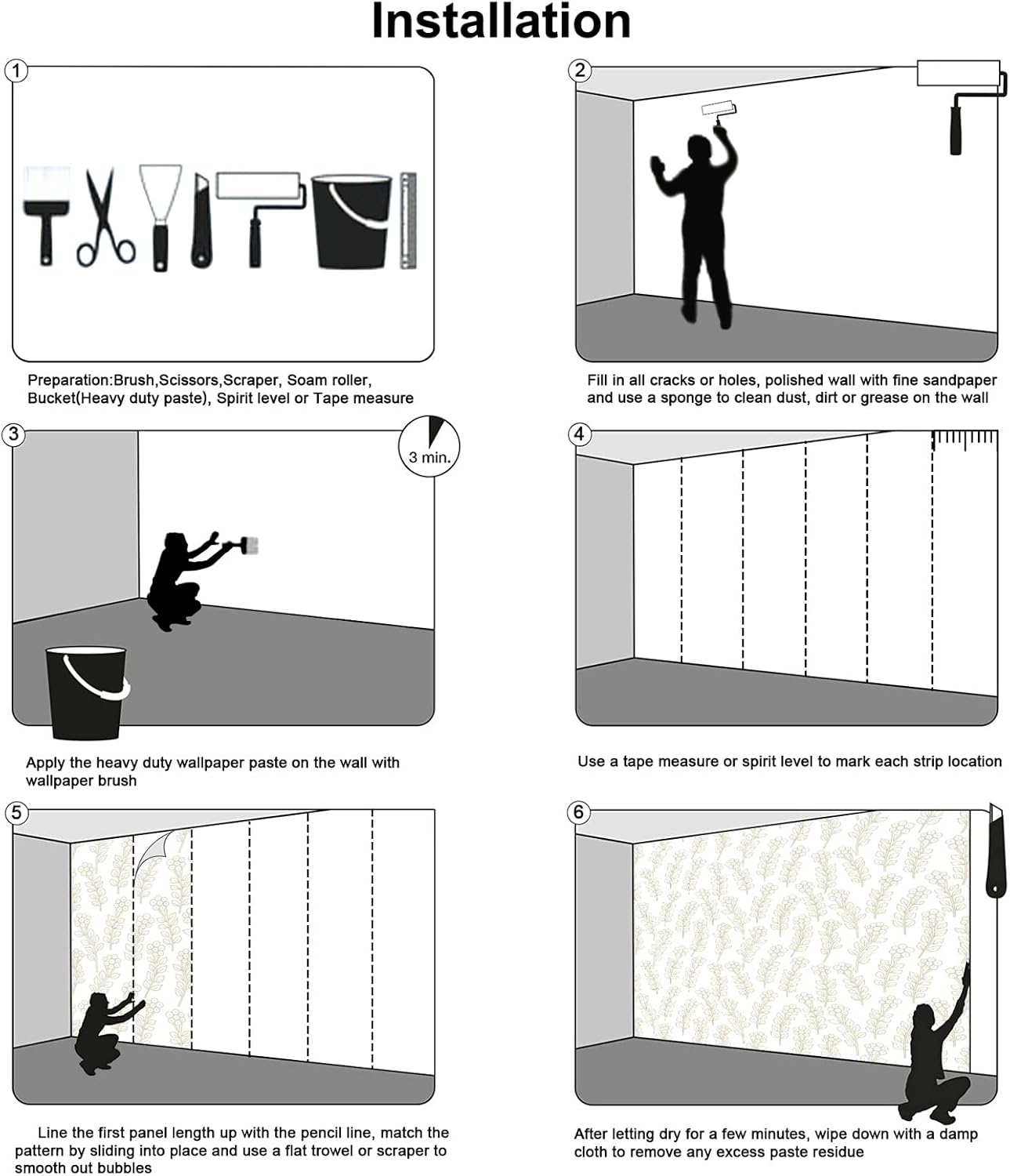 Animals Forests Birds Nature Landscapes Wall Mural, Hazy Mountains Wallpaper for Interior Background Wall Decoration（Not Peel and Stick）